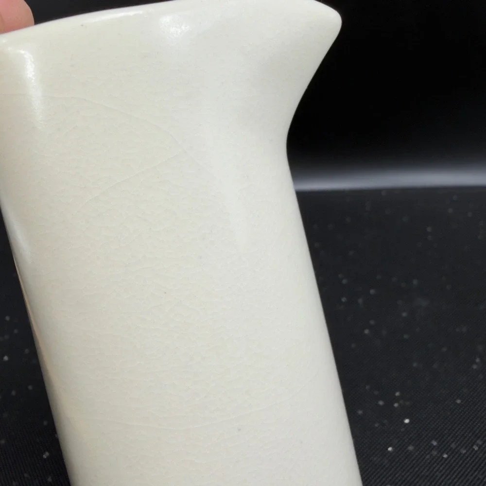 HomArt Ceramic Sake Set Cream White Crackle Glaze Carafe‎ 4 Cups Made in Vietnam